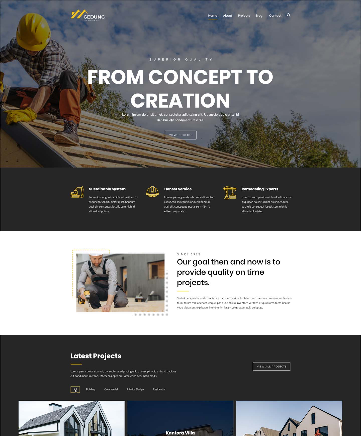 Contractor website design built by Fun Systems — landscaping company